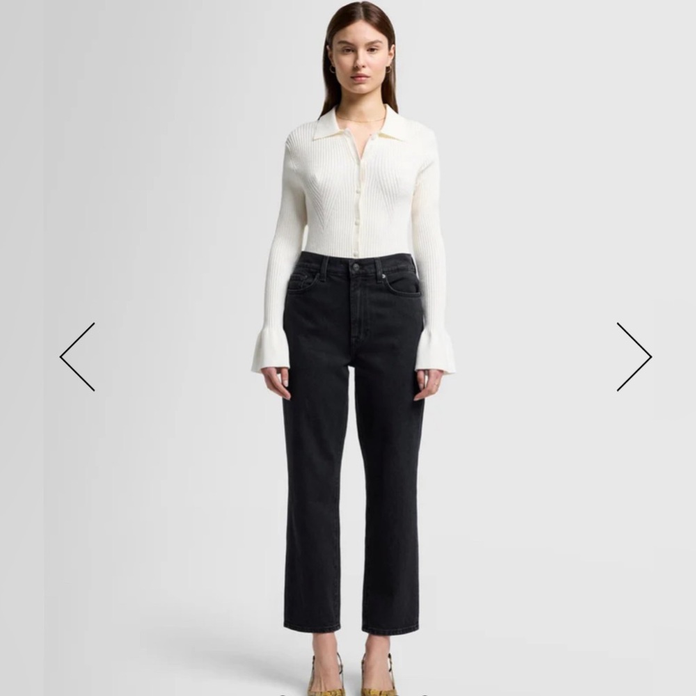 7 for All Mandkind Cropped High Rise Straight jeans